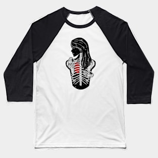 Sad Skeleton girl Baseball T-Shirt